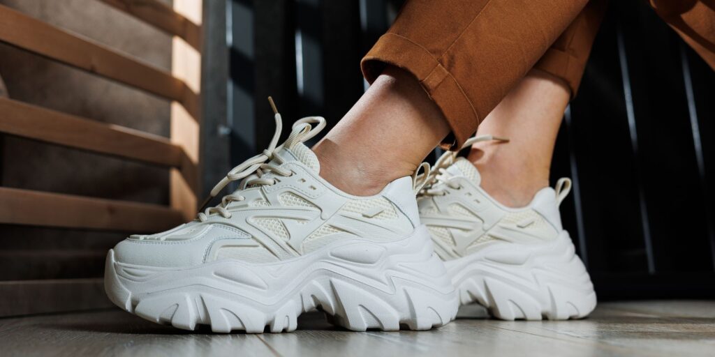 Chunky white sneakers
