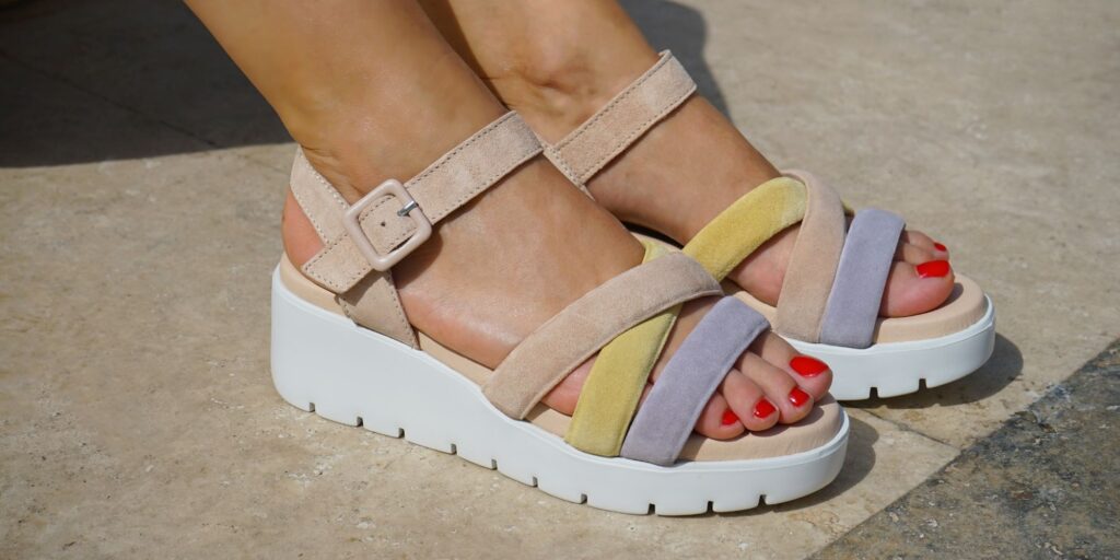pastel colour sandals