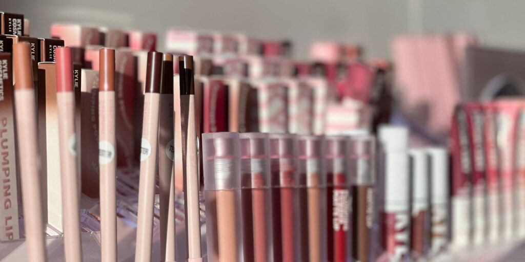 A display of makeup options at superdrug