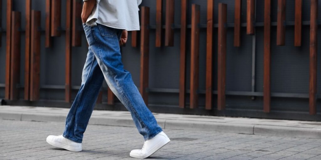 Man in jeans walking